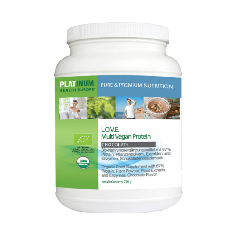 Bio-Veganproteinpulver mit Schokoladengeschmack