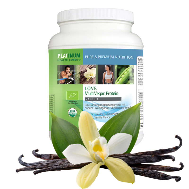 Veganes Proteinpulver mit Vanillegeschmack