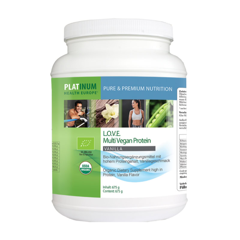 Veganes Proteinpulver mit Vanillegeschmack