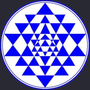 Blaues geometrisches Muster mit Dreiecken