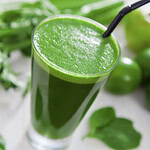 Green smoothie with fresh vegetables