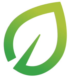 Grünes Blatt-Logo mit Pfeil